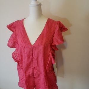 Caslon Eyelet Blouse, size XL